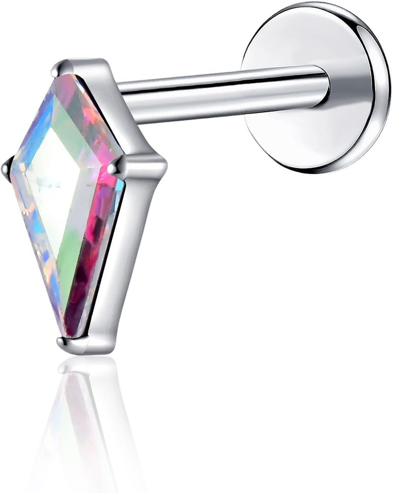 TOMIDES G23 Titanium Flat Back Earrings Studs 18g 16g F136 Implant Grade Titanium Labrets Press Fit Threadless Push In Dainty Cartilage Helix Conch Lobe Lip Tragus Piercing Jewelry - Image 1